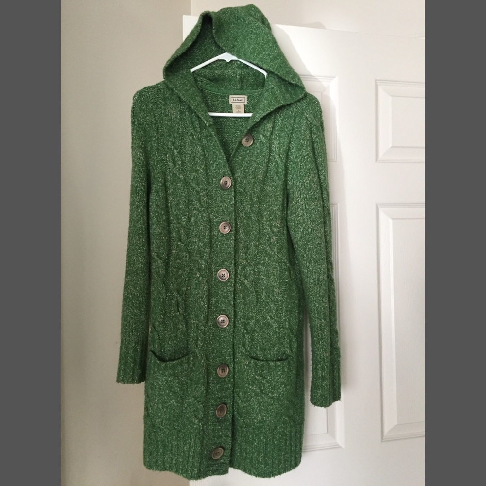 L.L. Bean long hooded cardigan!